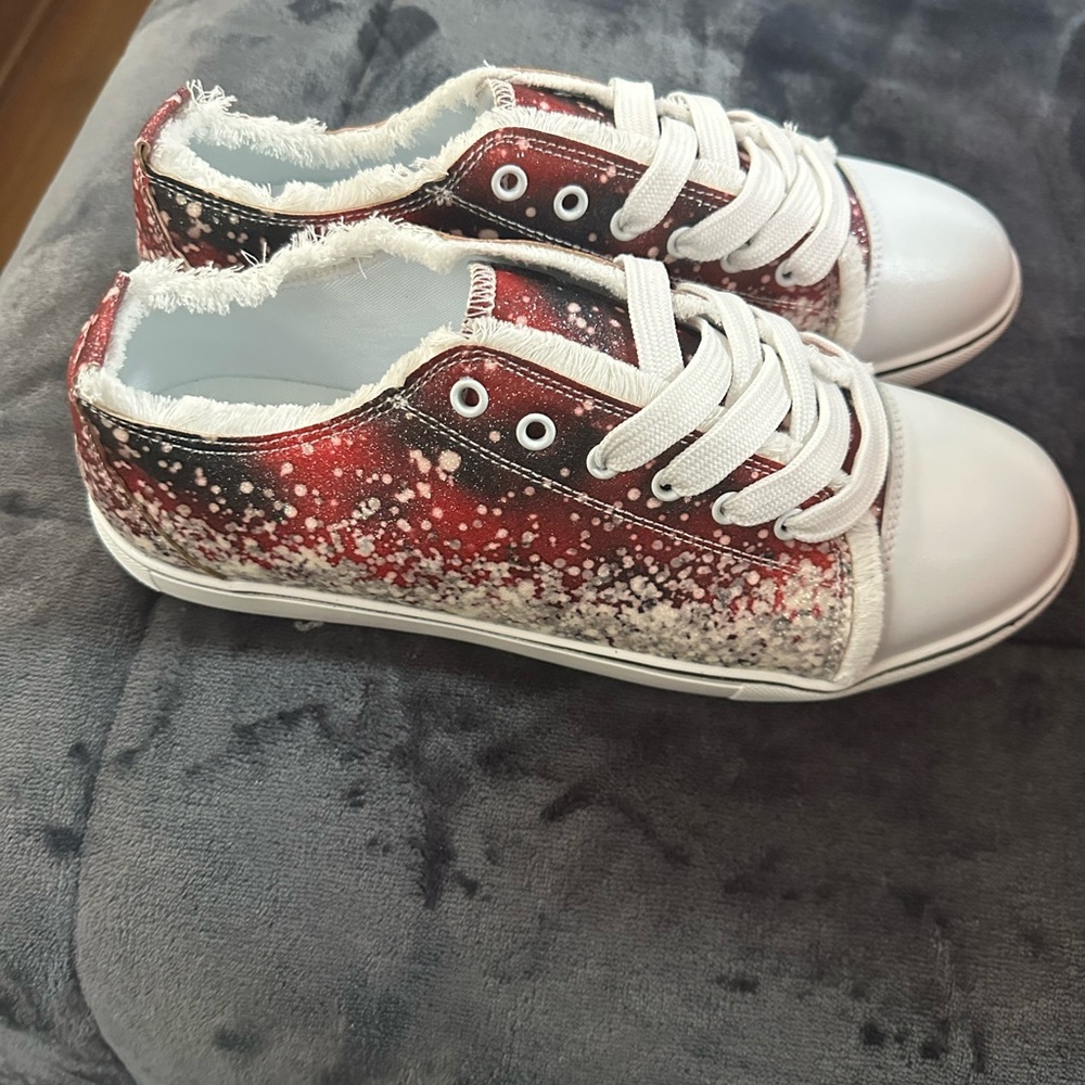 Stylish Red and White Kids Sneakers